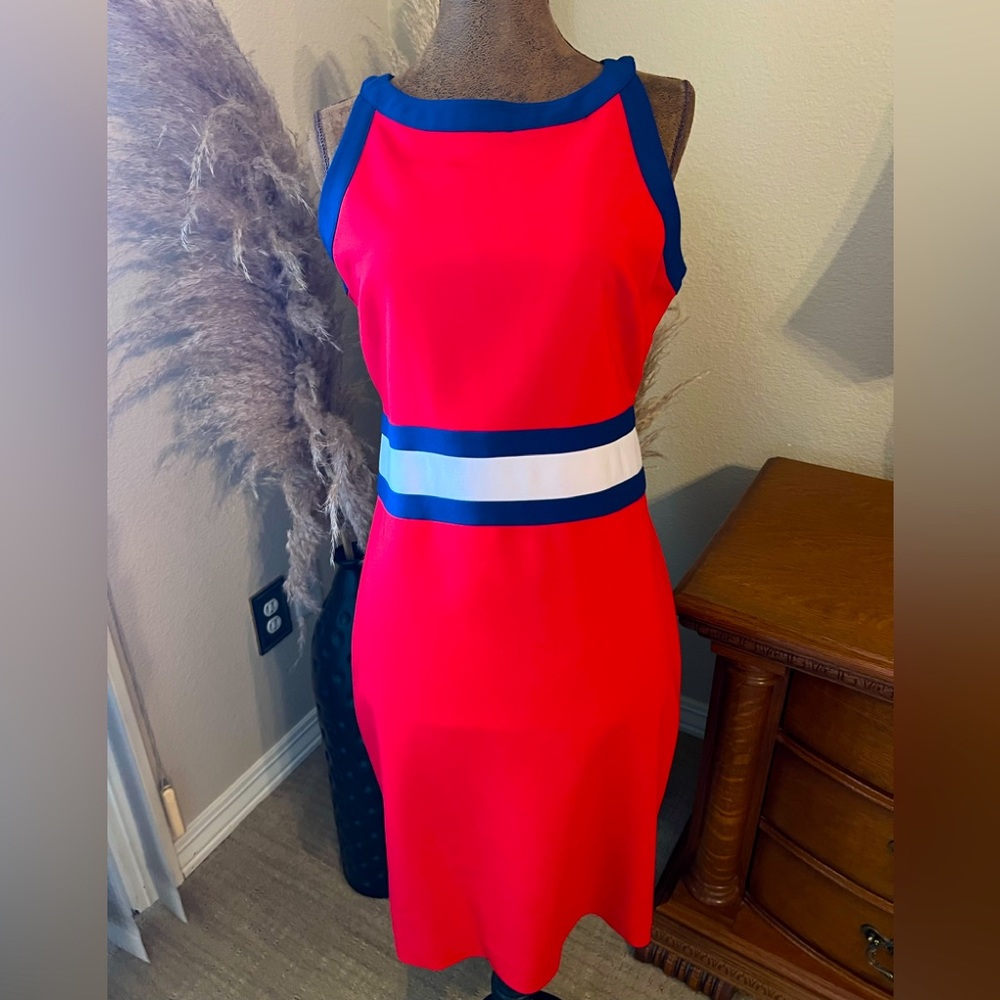 Red, White and Blue Banana Republic Sheath Dress